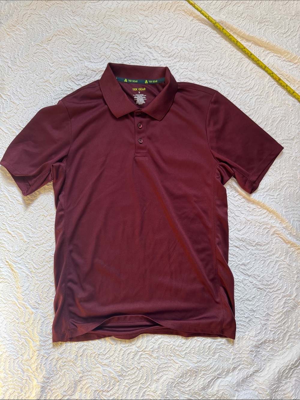 tek gear Men's Maroon Polo Shirt - Short Sleeve Performance